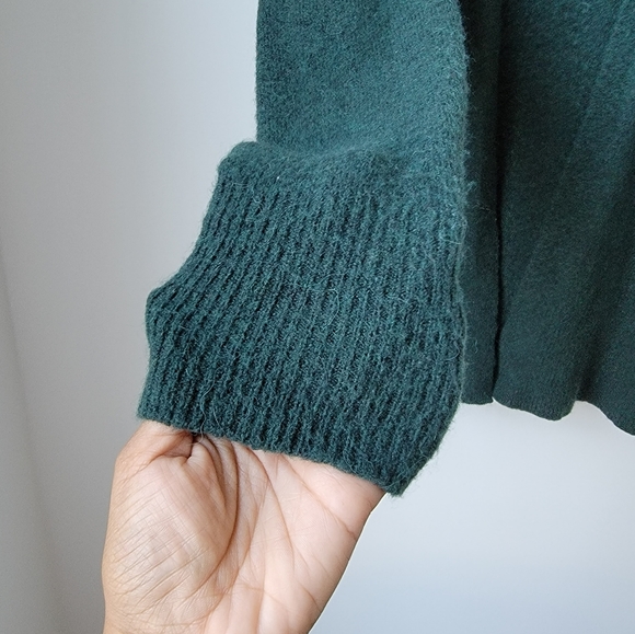 Madewell Merino Blend Walker Open Front Cardigan Green Forest Size Small - Picture 9 of 12